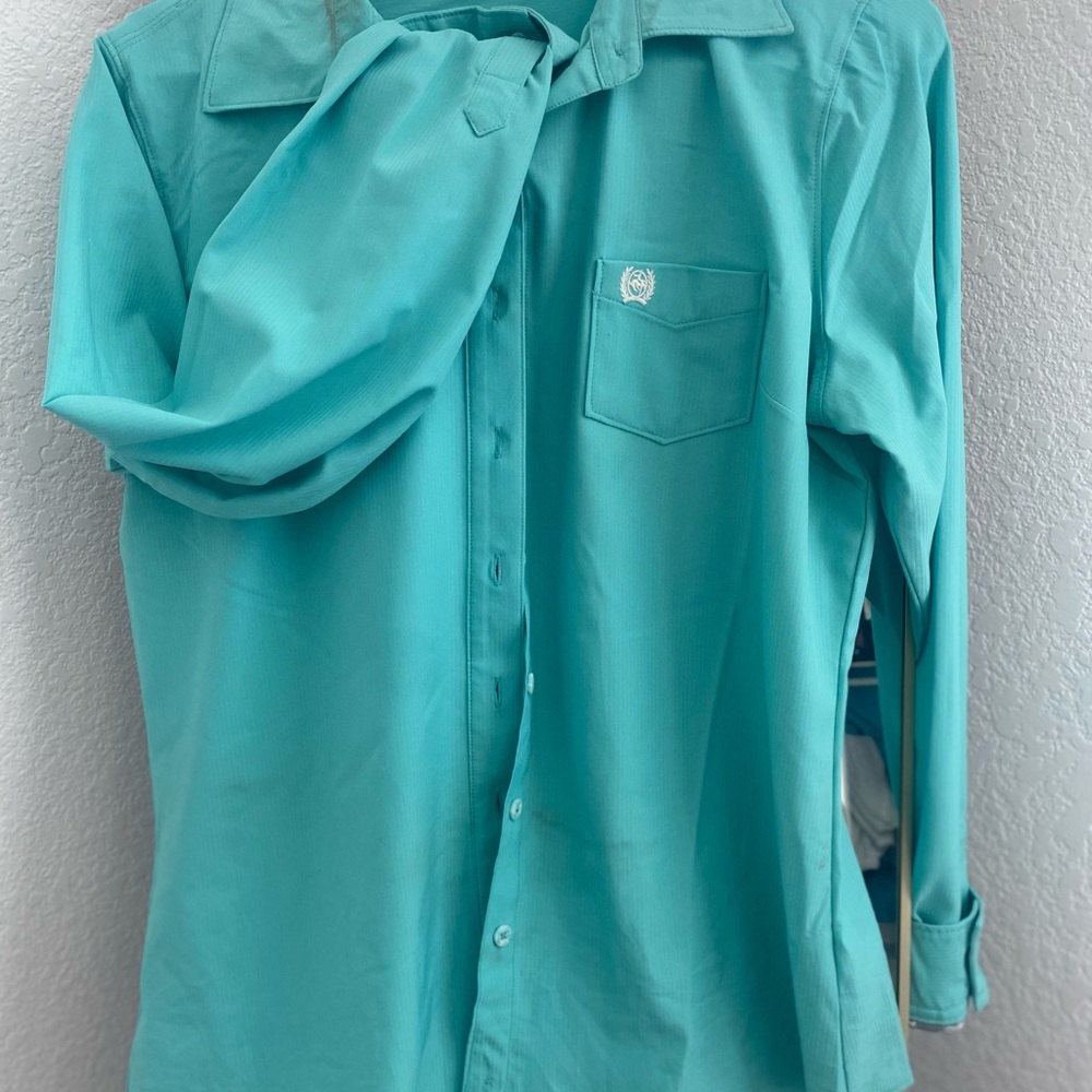 Cinch Women's Teal Button Down Shirt